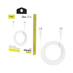 Cabo Foneng X55 Tipo C para Tipo C 60W 2M Branco